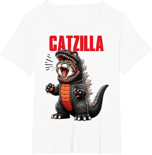 Cute Cat Kitty Catzilla For Cat Moms Cat Dads Pet Lovers T-Shirt