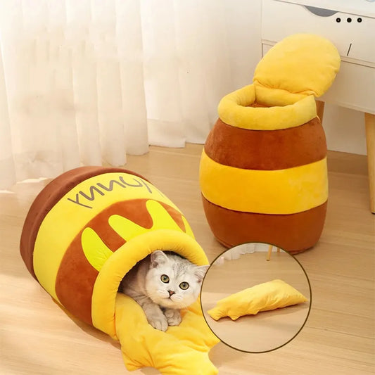 Super Soft Honey Pot Shaped Comfortable Kitten Bed