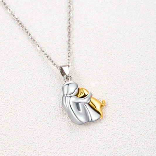 Fashion Women And Dog Necklace